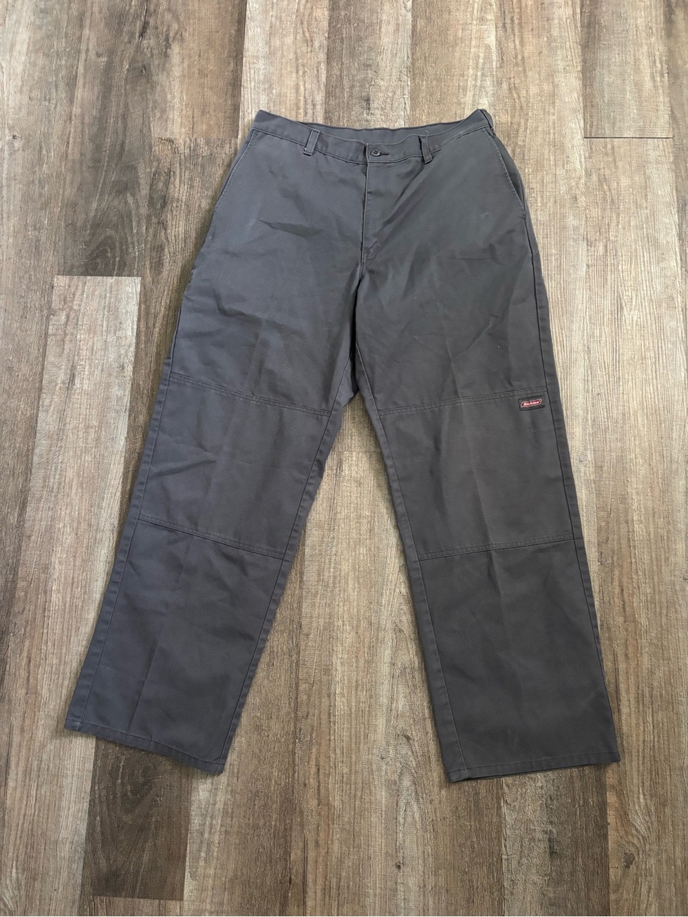 Dickies Men's Charcoal Double Knee Straight-Leg Work Pants